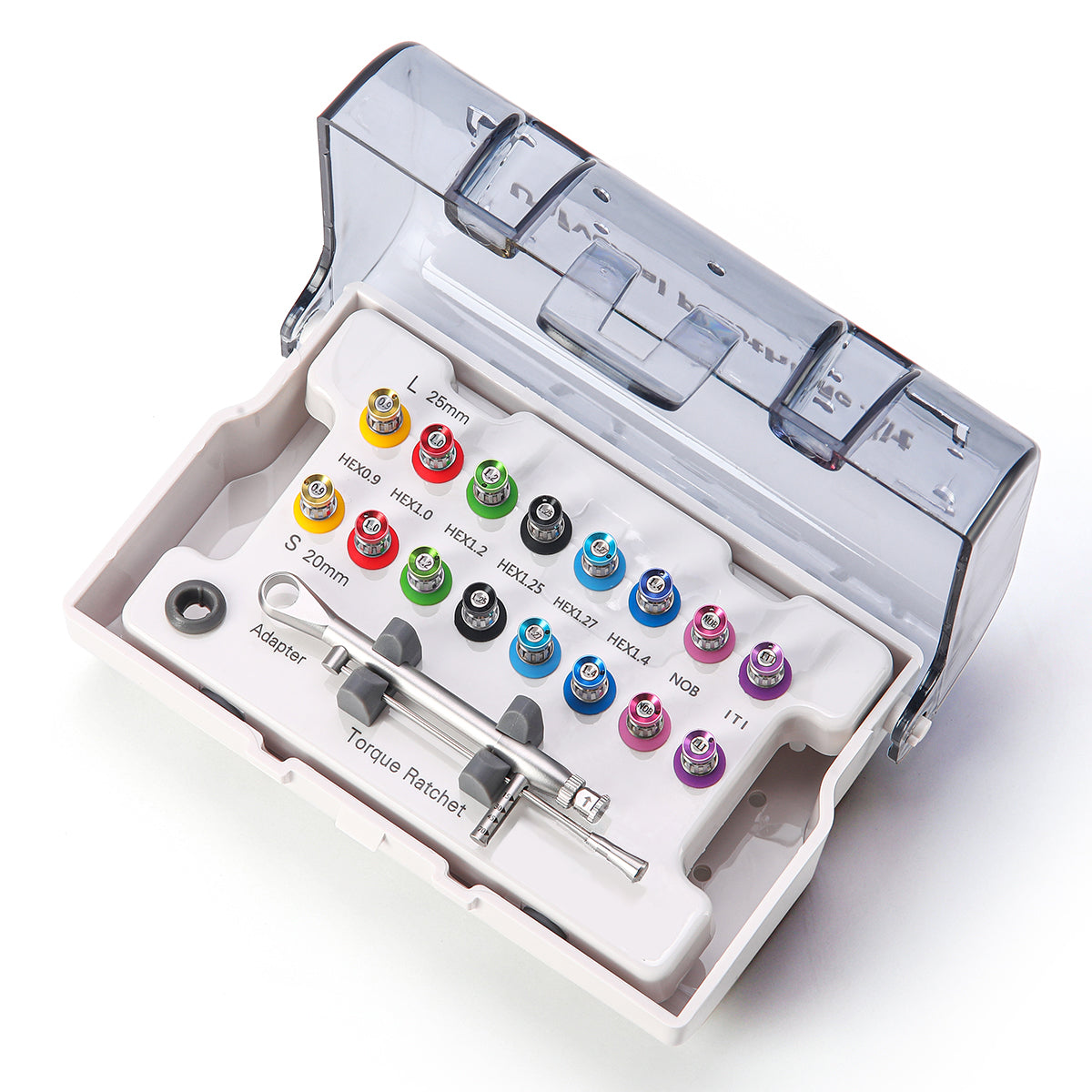Dental Color Implant Restoration Tool Kit 16pcs Drivers With Torque Wrench 15-70Ncm - pairaydental.com