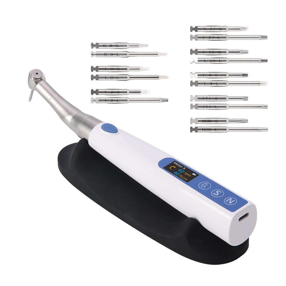 Dental Electric Wireless Universal Implant Driver Kit with Torque Wrench 16pcs Drivers 10-50Ncm 360° Rotating - pairaydental.com