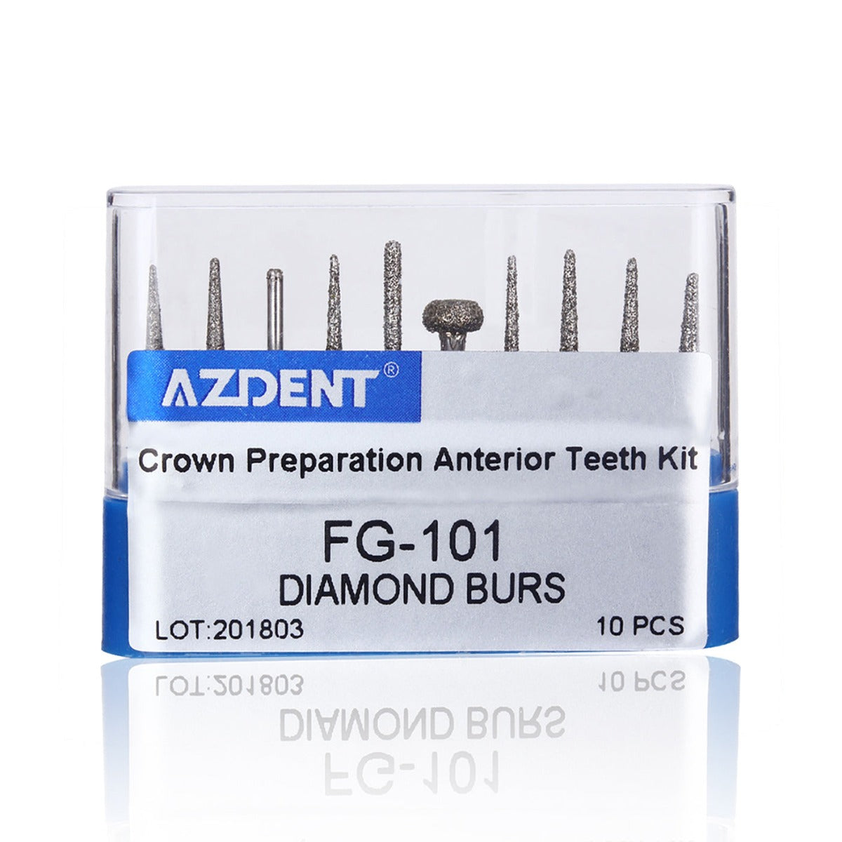 Dental Diamond Burs FG-101 For Crown Preparation Anterior Teeth Kit 10pcs/Kit - pairaydental.com