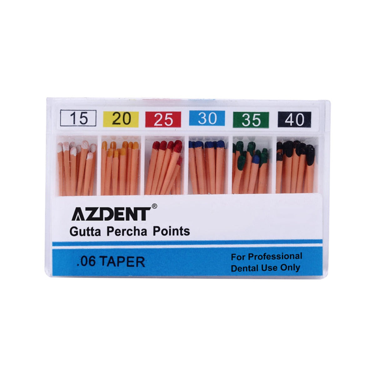 Gutta Percha Points 0.06 Taper Assorted 15-40# Color Coded 60pcs/Pk - pairaydental.com