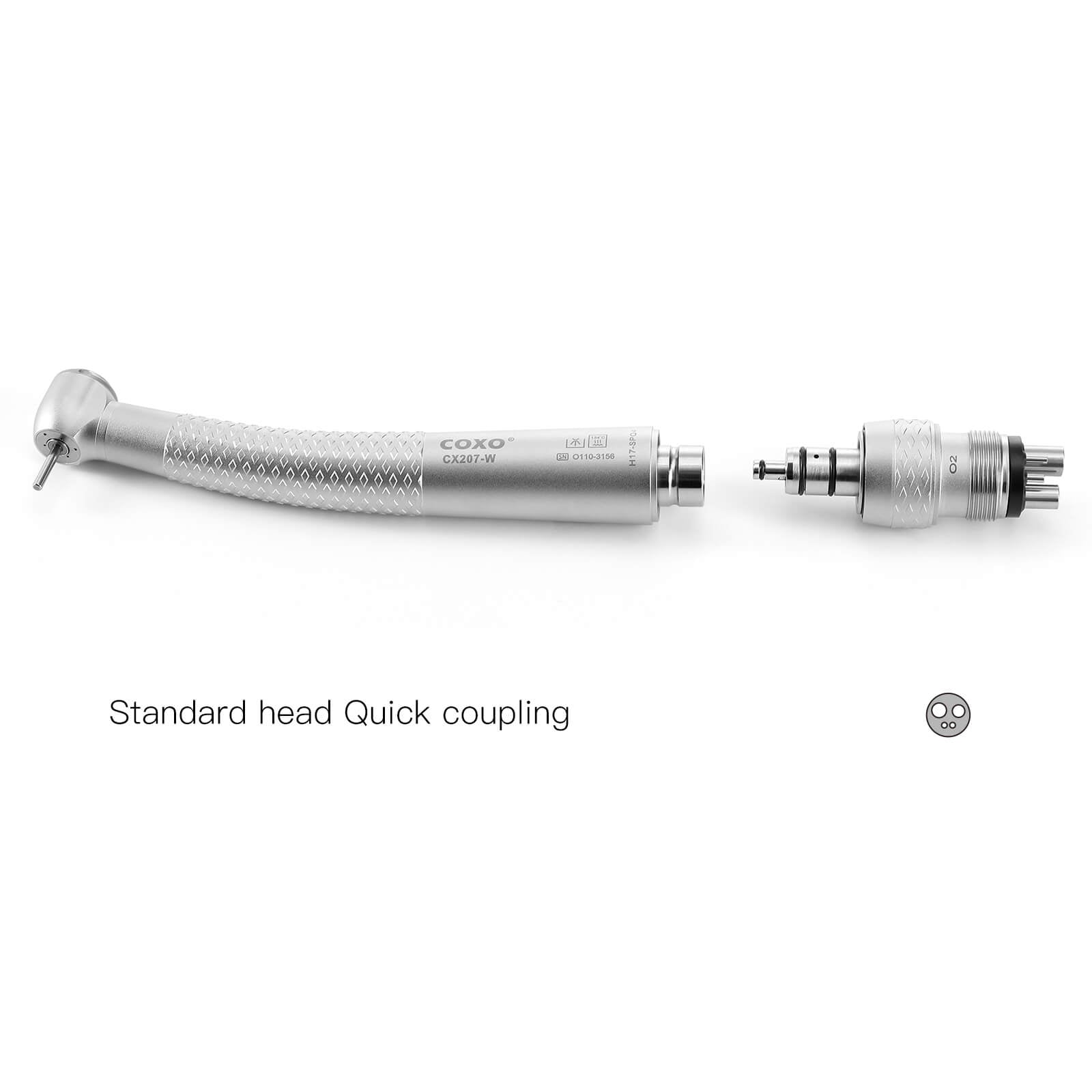 COXO CX207-W High Speed Air Turbine Handpiece with 4 Holes Quick Coupler