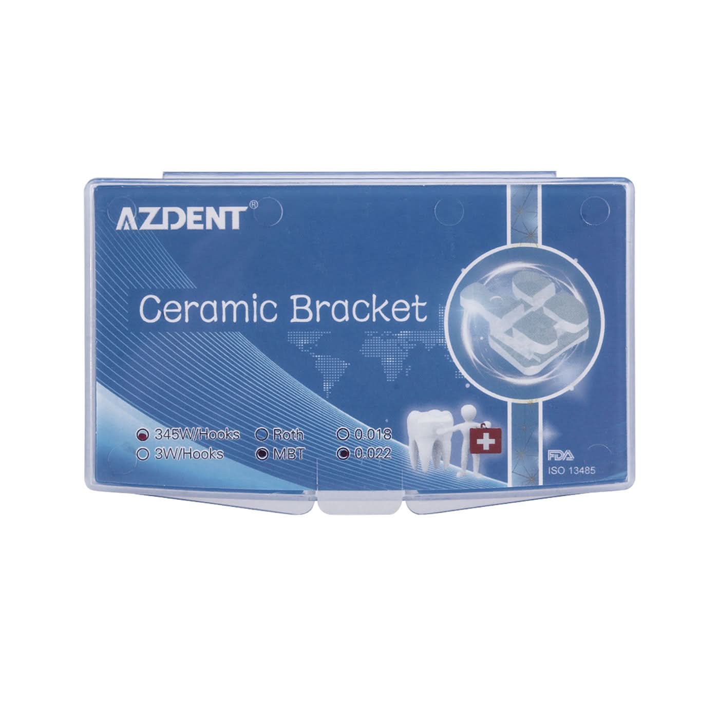 Orthodontic Ceramic Bracket MBT 022 345 Hooks 20pcs/Box - pairaydental.com