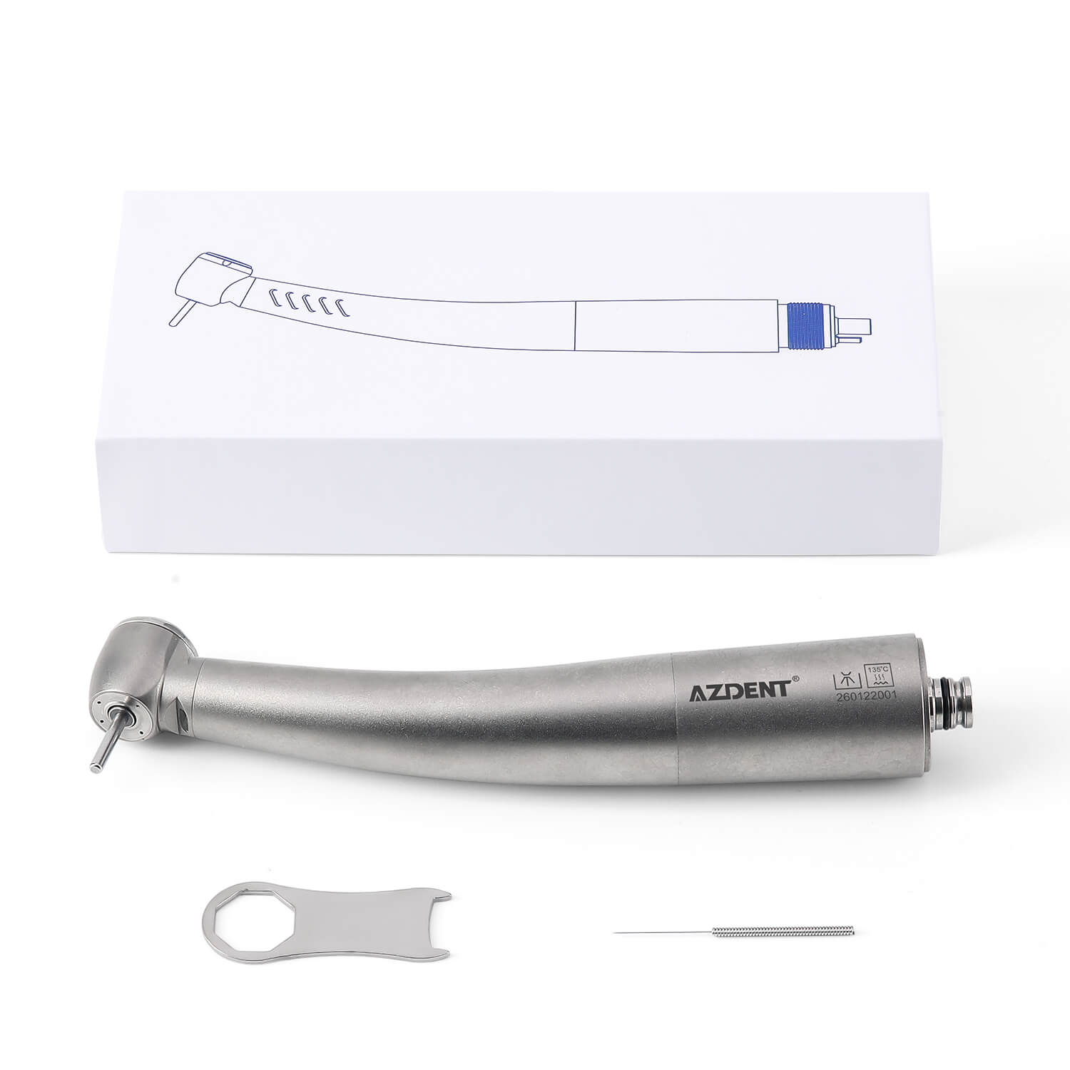 Dental Titanium High Speed Handpiece LED Fiber Optic Standard Head 4-Water Spray & 6 Holes Quick Coupler - pairaydental.com