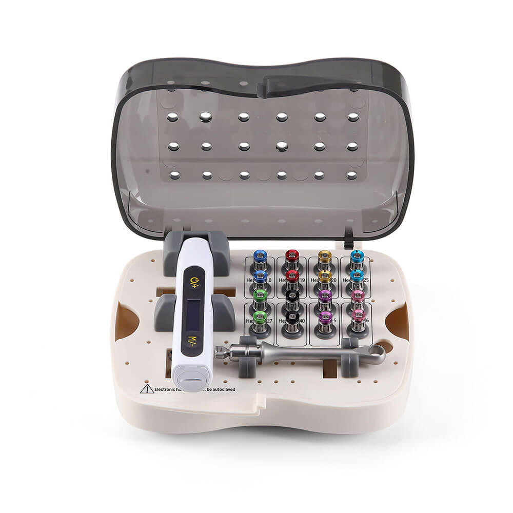 Dental Implant Colorful Electronic Torque Universal Tools Kit 16pcs Drivers With Wrench 10-50Ncm - pairaydental.com