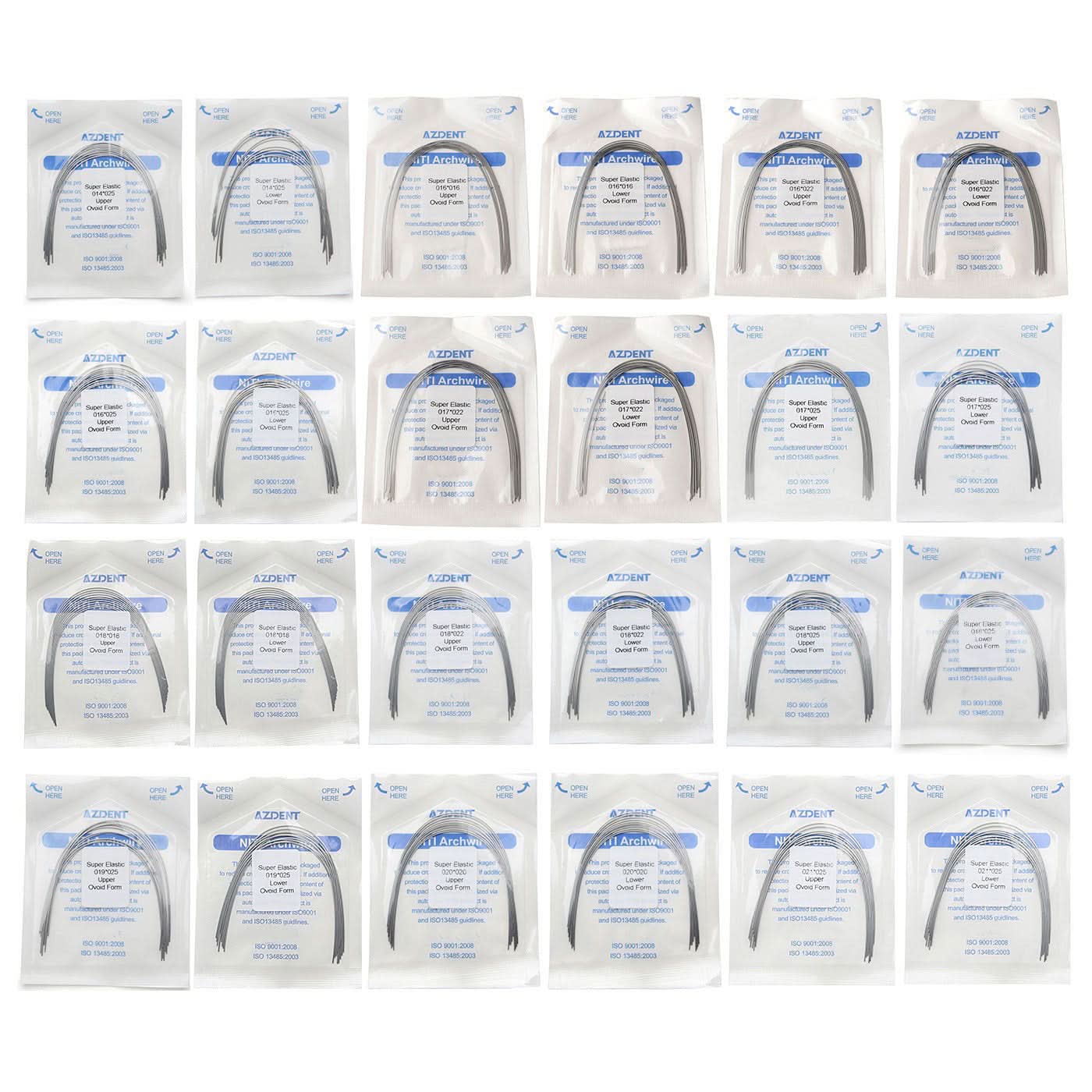 Dental Orthodontic Archwires Niti Super Elastic Ovoid Rectangular Full Size 10pcs/Pack - pairaydental.com