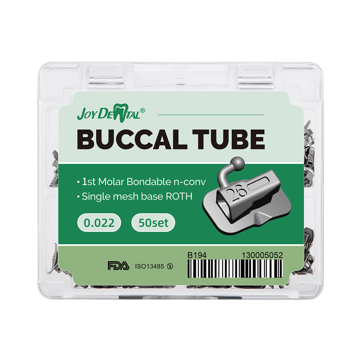 Buccal Tube 1st Molar Bondable Split Non-Convertible Single Mesh Base Roth 0.022 U1L1 50Sets/Box - pairaydental.com