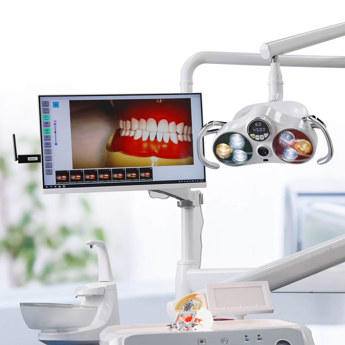 Dental Unit Chair LED Oral Camera Light with LCD Display 6 Lights 10W Dual-Color Adjustable - pairaydental.com