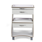Dental  Mobile Rolling Cart Trolley Built-in Socket Three-Tier Cart 2 Drawers - pairaydental.com