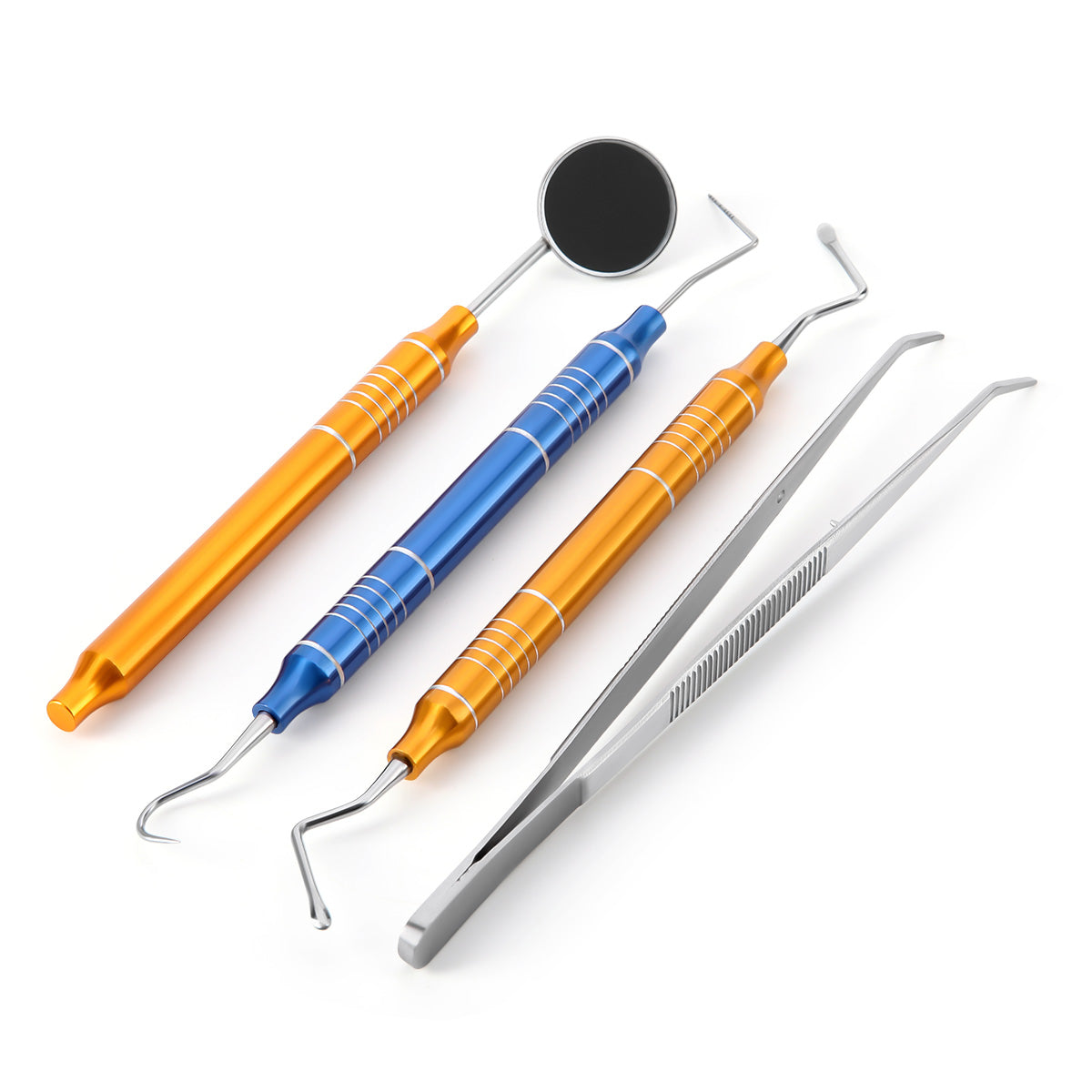 Dental Cleaning Tool Set Stainless Steel Dental Tools Kit Teeth Scraper Mouth Mirror Tweezer Probe 4pcs/Set - pairaydental.com