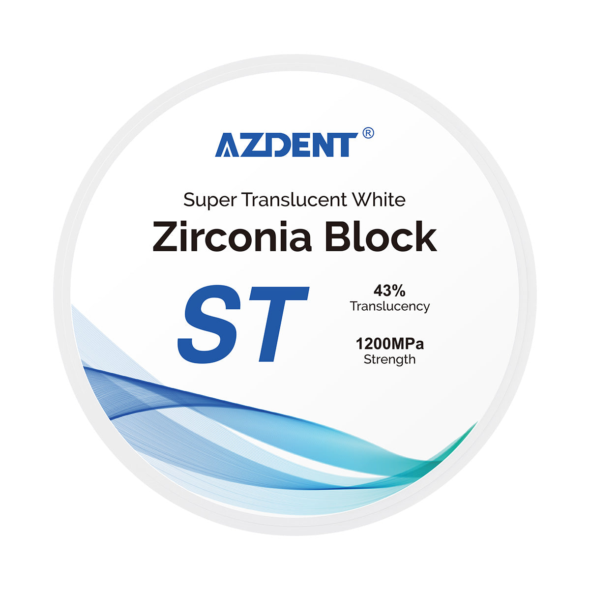 Dental Zirconia Block ST Super Translucent White 98mm - pairaydental.com