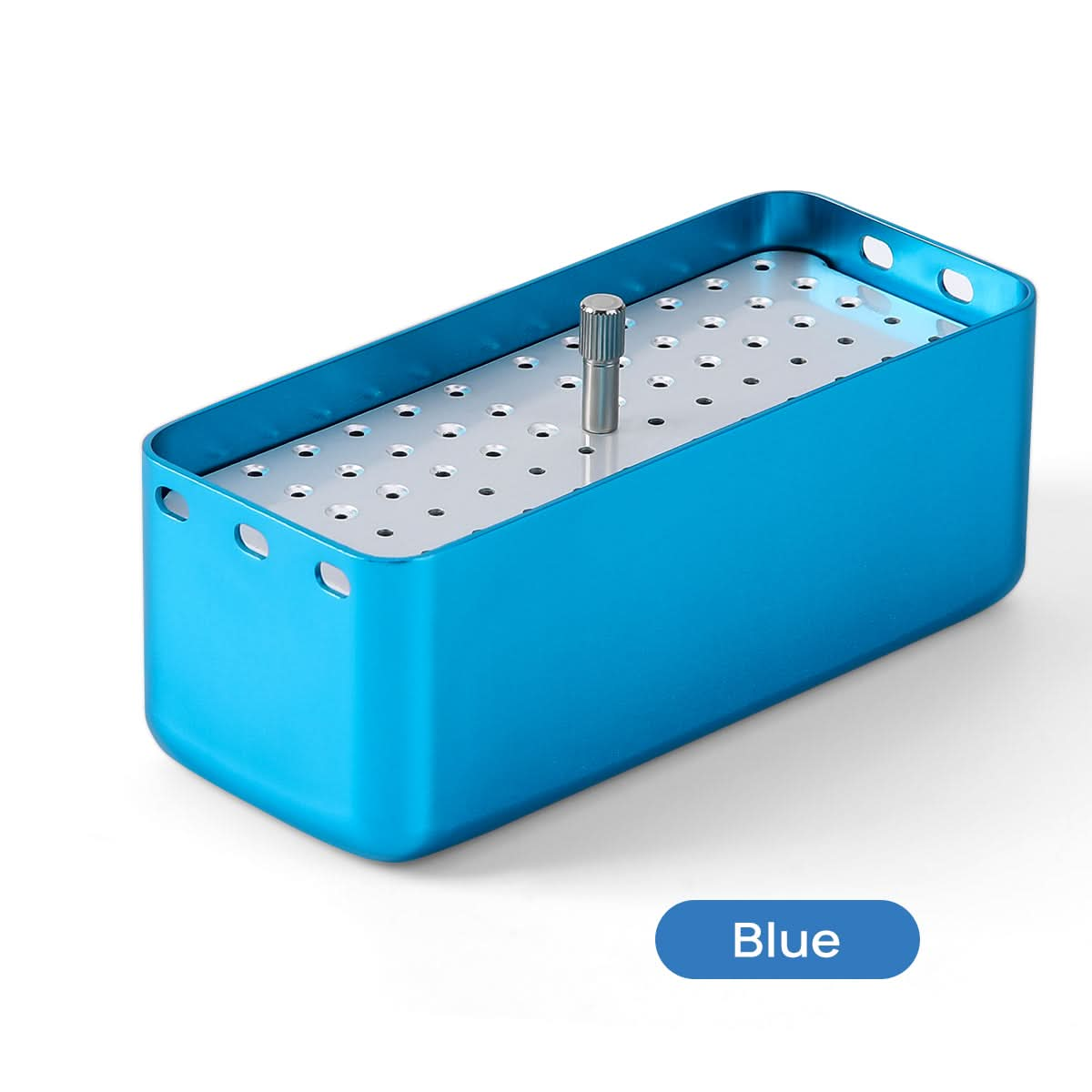 Dental Disinfection Box Holder 72 Holes for FG 1.6mm Burs & Files & FG Polishers Blue/Silver/Purple - pairaydental.com