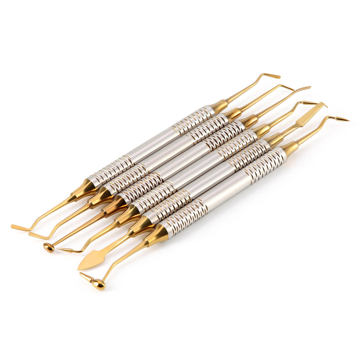 Dental Composite Resin Filling Spatula Tools Gold 6pcs/Kit - pairaydental.com