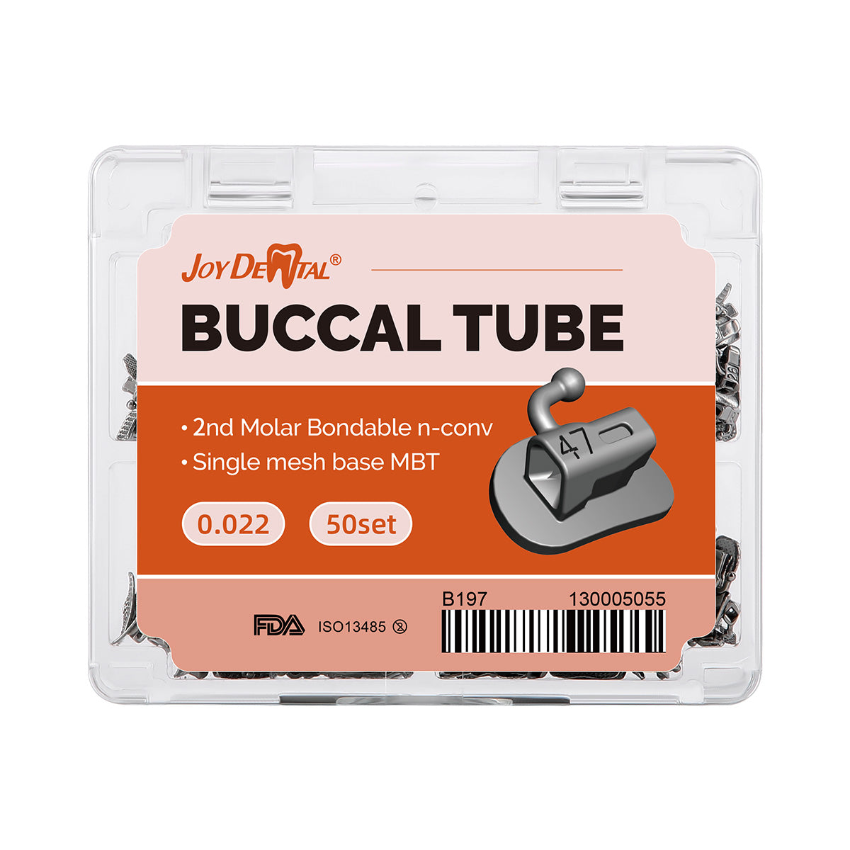 Buccal Tube 2nd Molar Bondable Split Non-Convertible Single Mesh Base MBT 0.022 U1L1 50Sets/Box - pairaydental.com