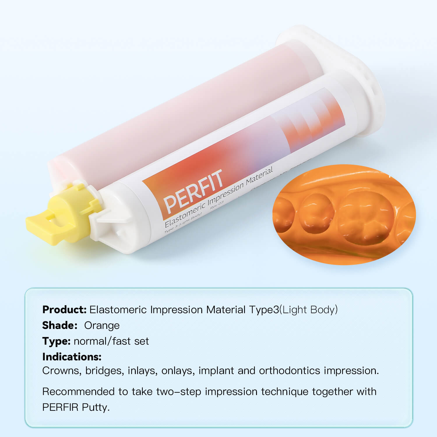 Dental Silicone Impression Material Light Body VPS Fast/Normal Set 50ml*2 - pairaydental.com
