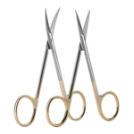 Dental Surgical Gum Tissue Scissors Curved/Straight Gold Handle Stainless Steel 11.5cm(4.52") - pairaydental.com