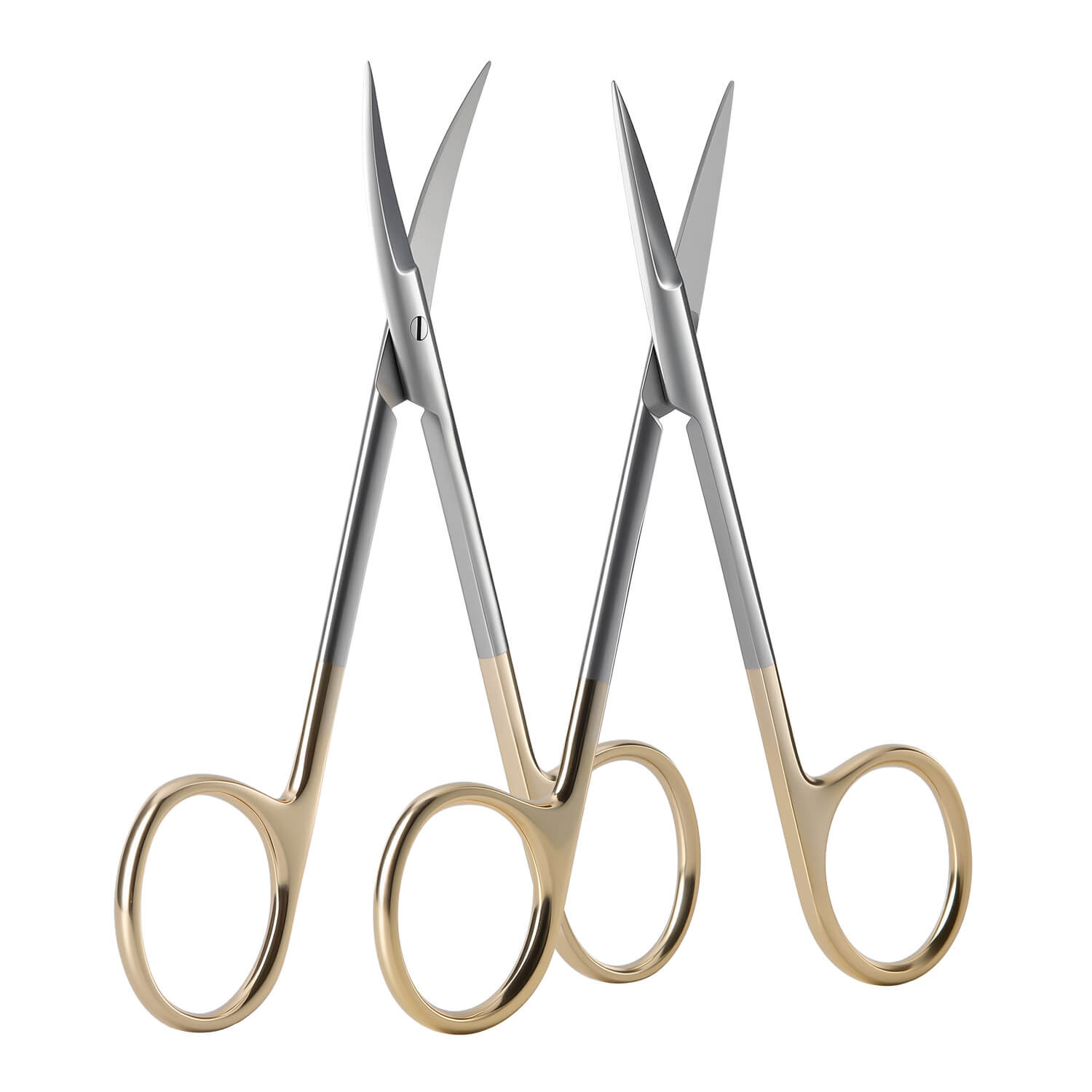 Dental Surgical Gum Tissue Scissors Curved/Straight Gold Handle Stainless Steel 11.5cm(4.52") - pairaydental.com