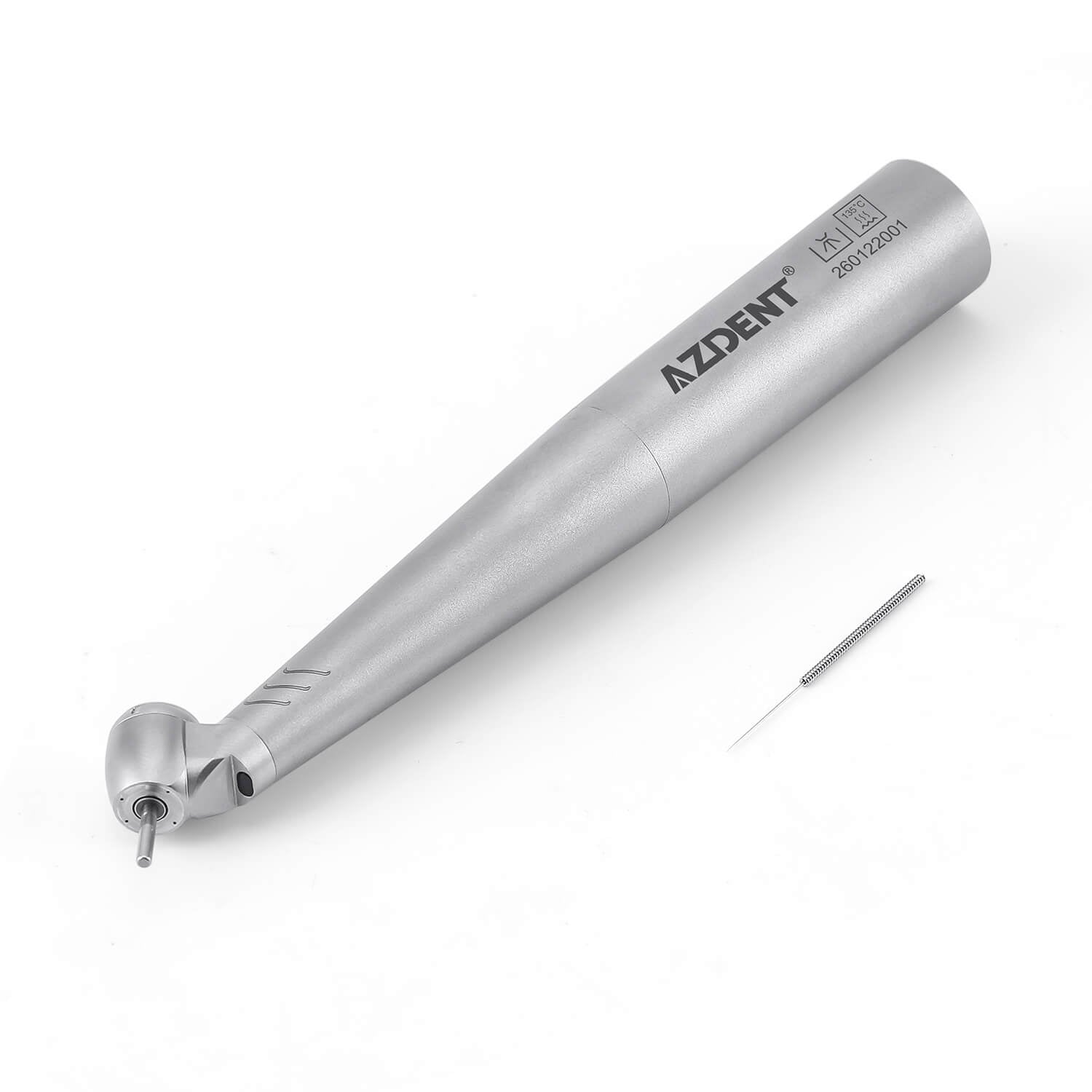 LED Fiber Optic 45° High Speed Handpiece Titanium Mini Head Four Water Spray Push Button & 4/6 Holes Quick Coupler- pairaydental.com