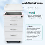 Dental Mobile Cabinet Cart Quartz Countertop and Stainless Steel Four-Drawer - pairaydental.com