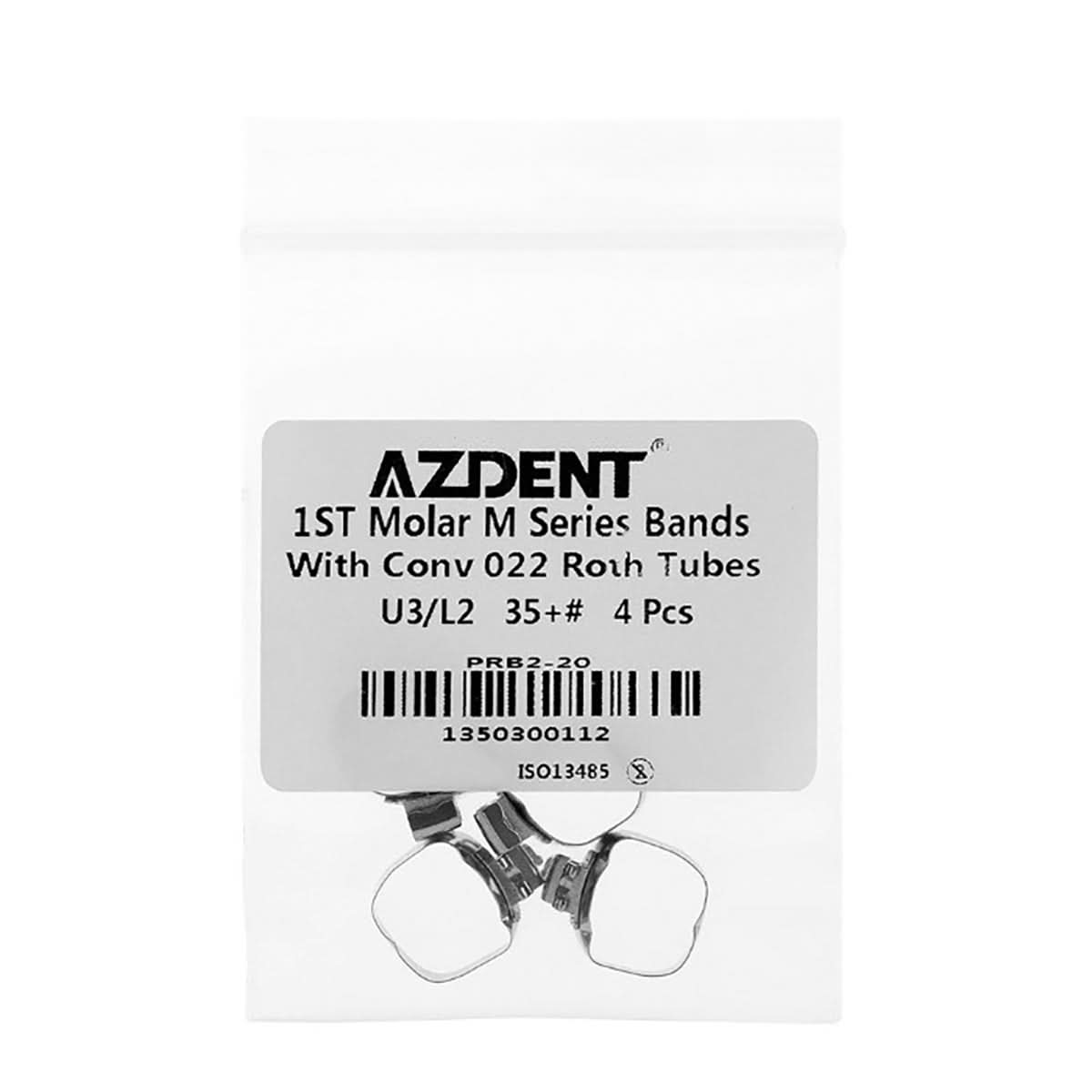 Orthodontic Buccal Tube Band 1st 35#-40+# Roth 0.022 U3/L2 4pcs/Kit - pairaydental.com