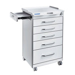 Dental Mobile Cabinet Cart with Hidden Side Auxiliary Drawer Power Socket 5 Drawers - pairaydental.com