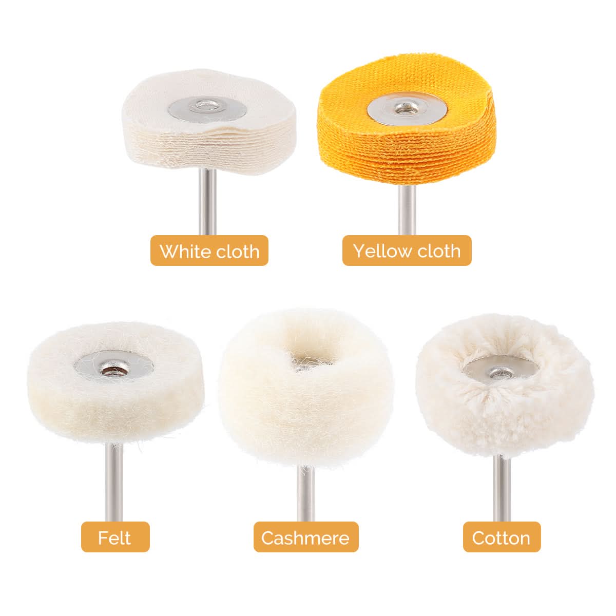 Polishing Brush White Cloth/ Yellow Cloth/ Felt/ Cashmere/ Cotton 10pcs/Pack - pairaydental.com