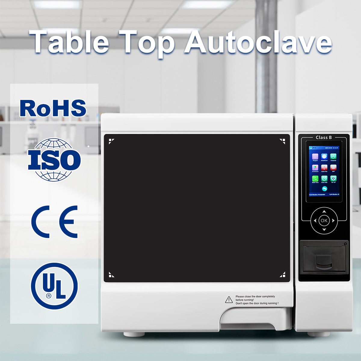 22L Dental Autoclave Steam Sterilizer Class B Table Top LCD Built-in Printer Dry Function - pairaydental.com