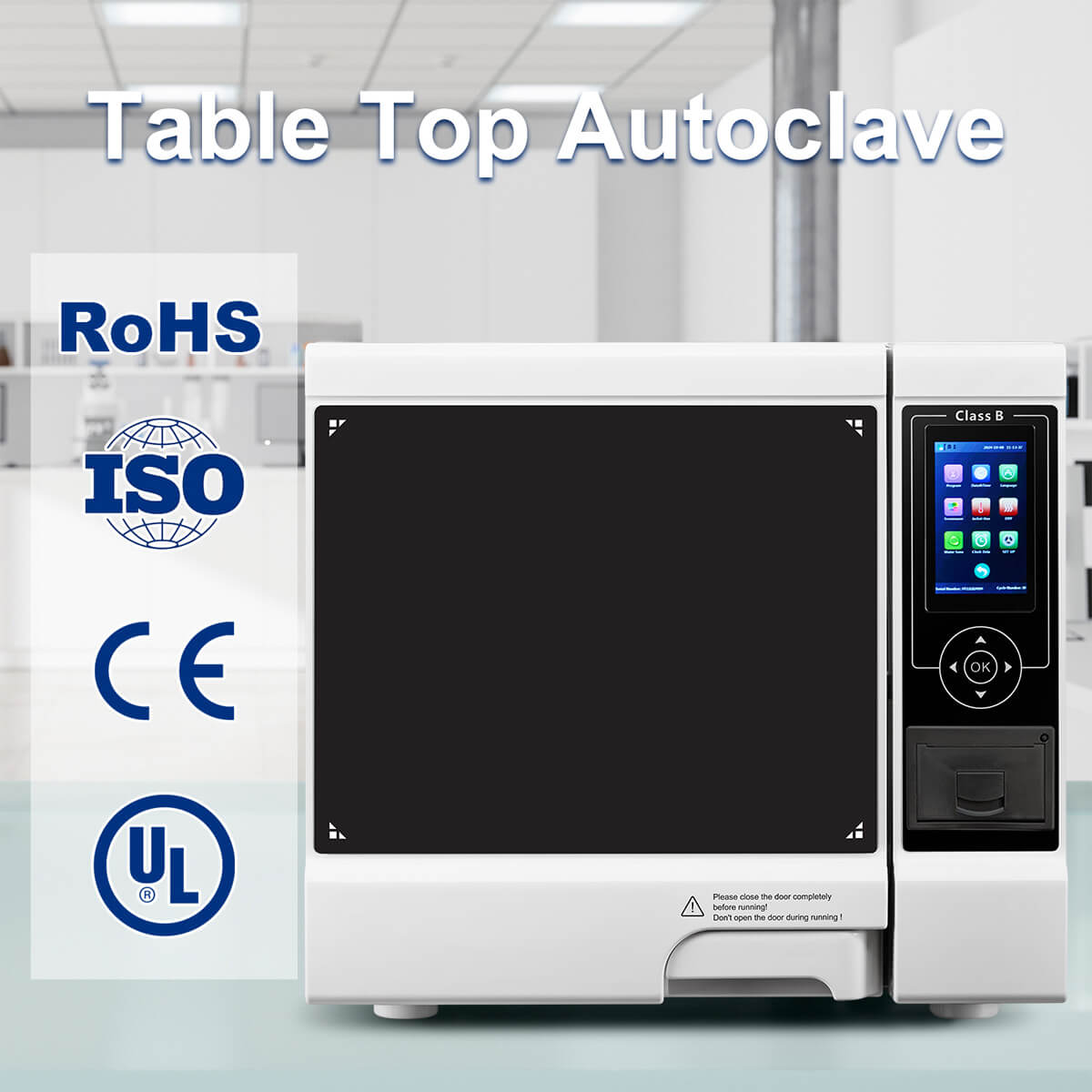 17L Dental Autoclave Steam Sterilizer Class B Table Top LCD Built-in Printer Dry Function - pairaydental.com