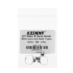 Orthodontic Buccal Tube Band 1st 35#-40+# Roth 0.022 U3/L2 4pcs/Kit - pairaydental.com