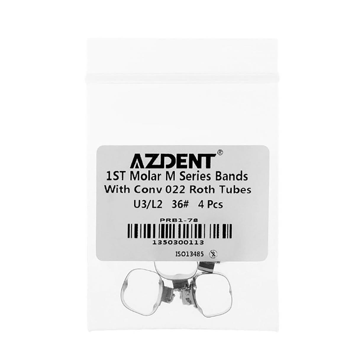 Orthodontic Buccal Tube Band 1st 35#-40+# Roth 0.022 U3/L2 4pcs/Kit - pairaydental.com