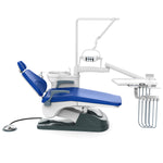 Dental Chair Unit Computer Controlled with Stool Sapphire Blue Hard Leather