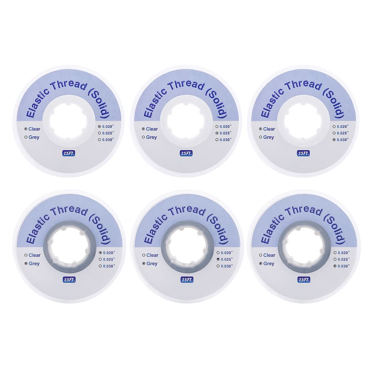 Dental Ortho Elastic Thread Traction Ligature Power Tube Clear/Grey 0.020/0.025/0.030 - pairaydental.com