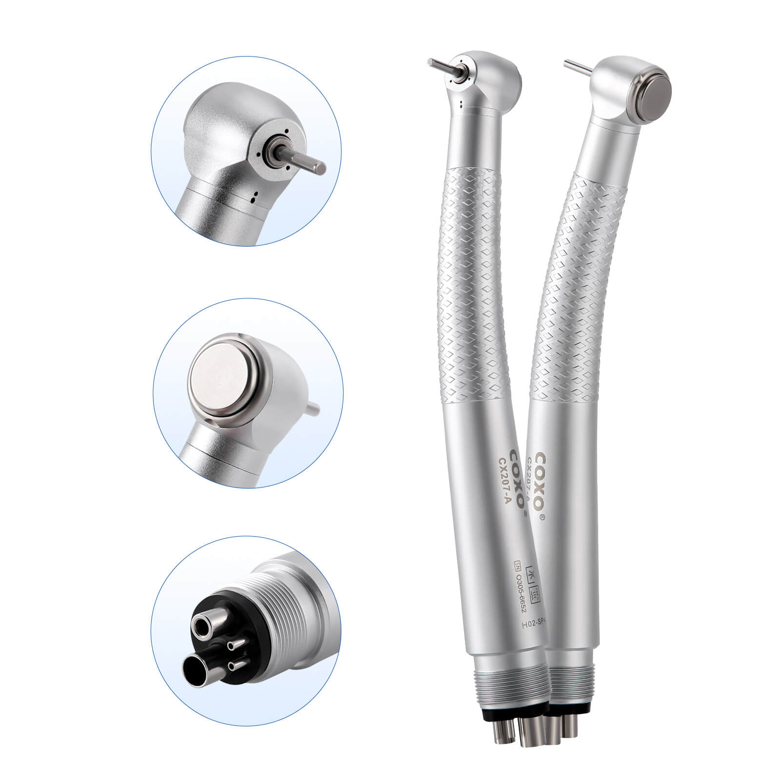 COXO CX207-A Anti-retraction High Speed Air Turbine Handpiece 4 Hole Coupler #H02-SP4 - pairaydental.com