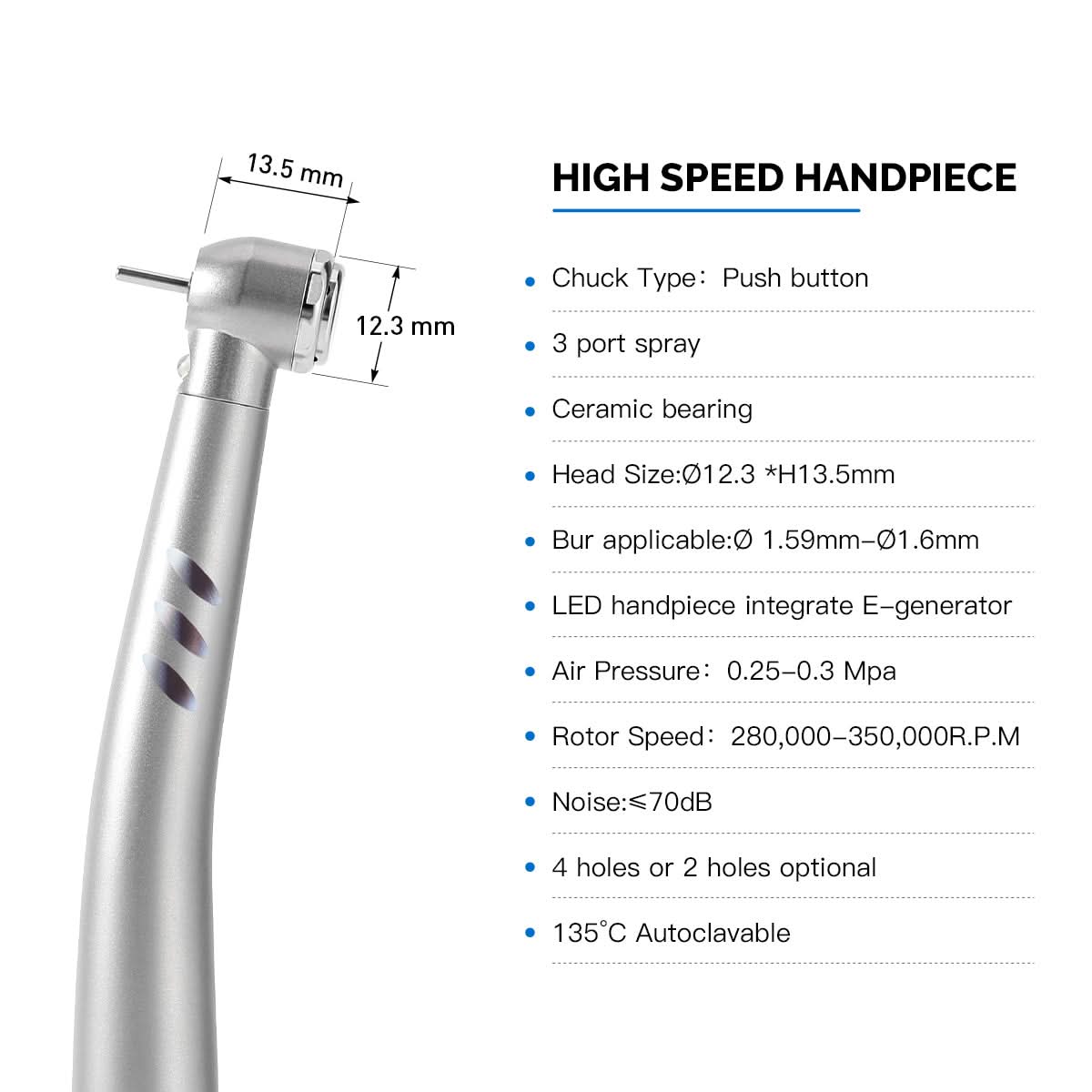 Dental E-generator LED High & Low Speed Handpiece Kit with Air Scaler 4Hole - pairaydental.com