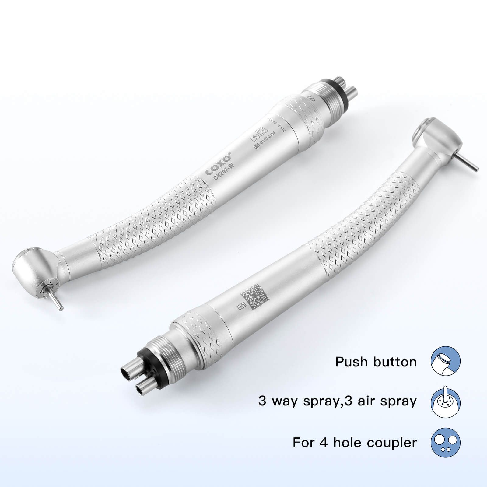 COXO CX207-W High Speed Air Turbine Handpiece with 4 Holes Quick Coupler