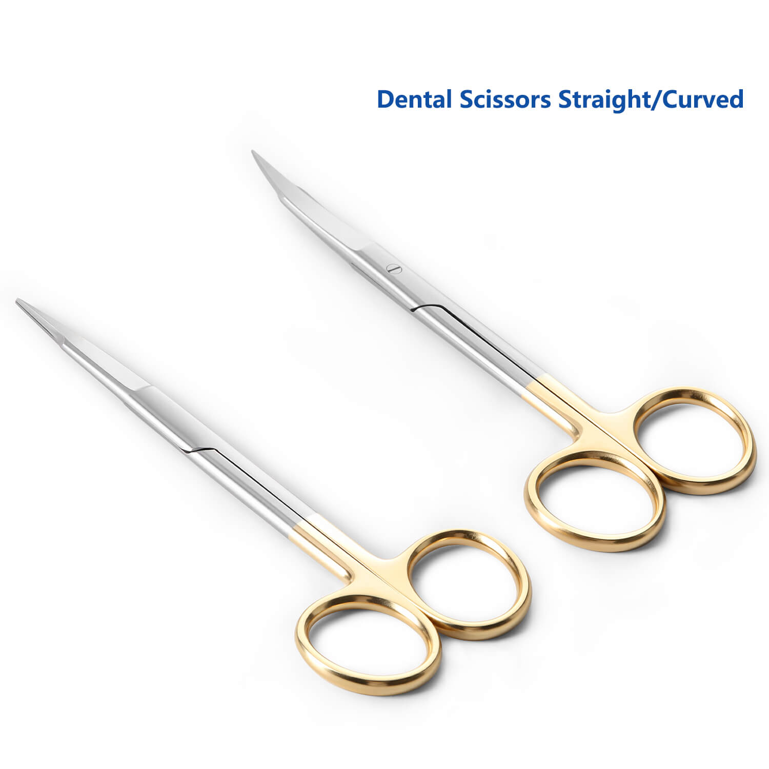 Dental Surgical SuperCut Serrated Scissors Straight/Curved Gold Handle Stainless Steel 13cm(5.11") - pairaydental.com