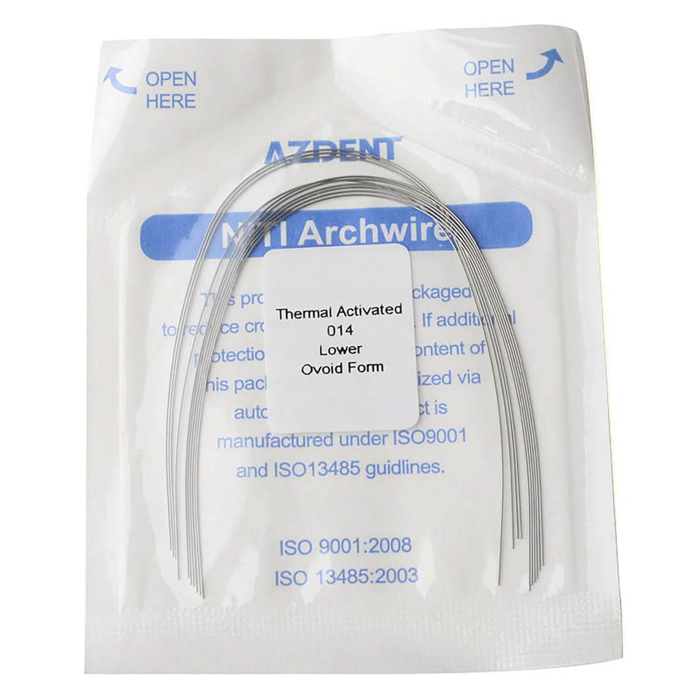 Archwire NiTi Thermal Active Ovoid Round 0.012-0.020 Upper/Lower 10pcs/Pack - pairaydental.com