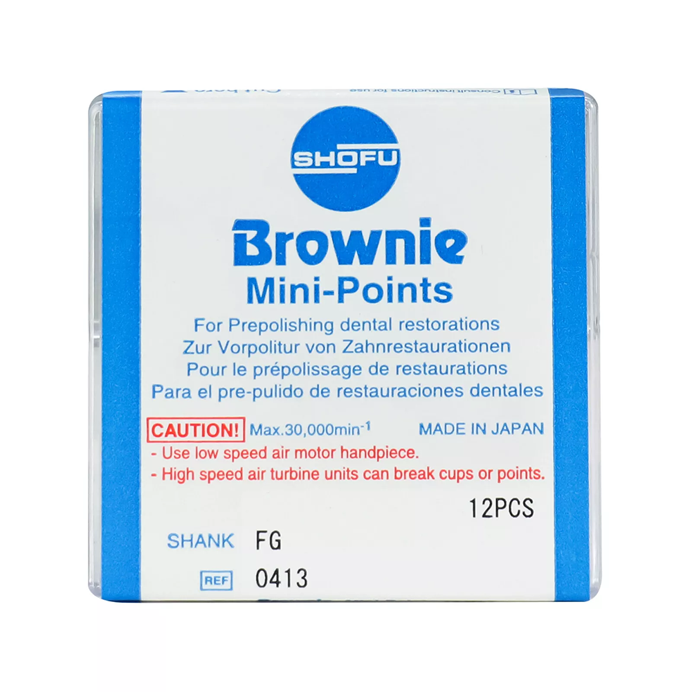 Shofu Brownie Greenie Polishers/Cups/Mini-points 12pcs/pk