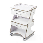 Dental  Mobile Rolling Cart Trolley Built-in Socket Three-Tier Cart 2 Drawers - pairaydental.com