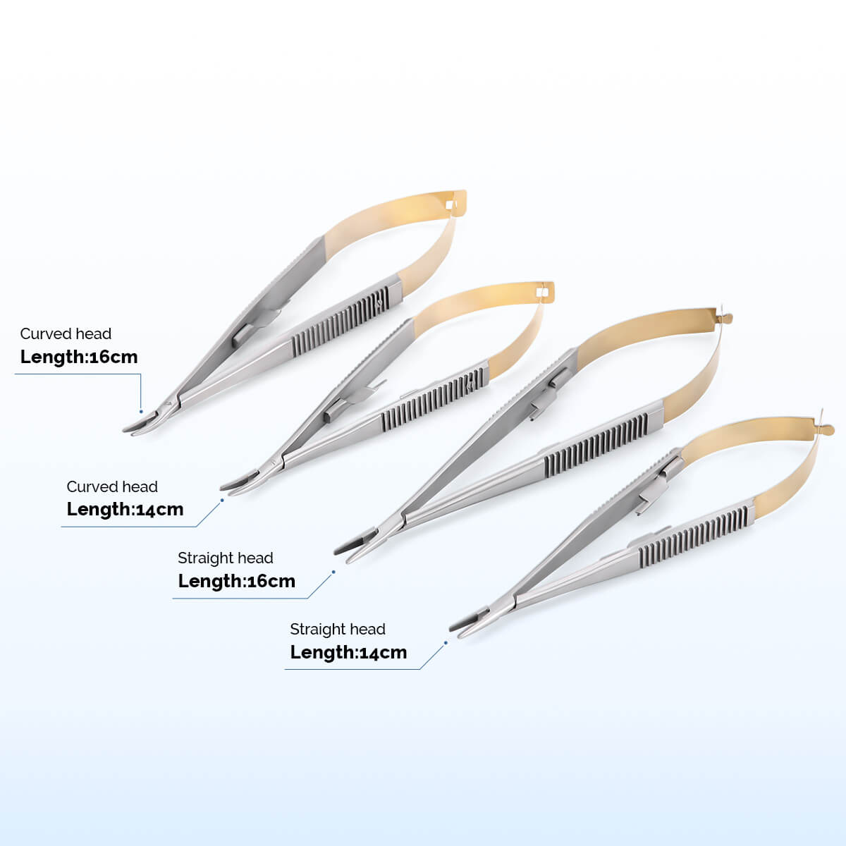 Castroviejo Needle Holder with Lock Straight/Curved Head 14cm/16cm - pairaydental.com