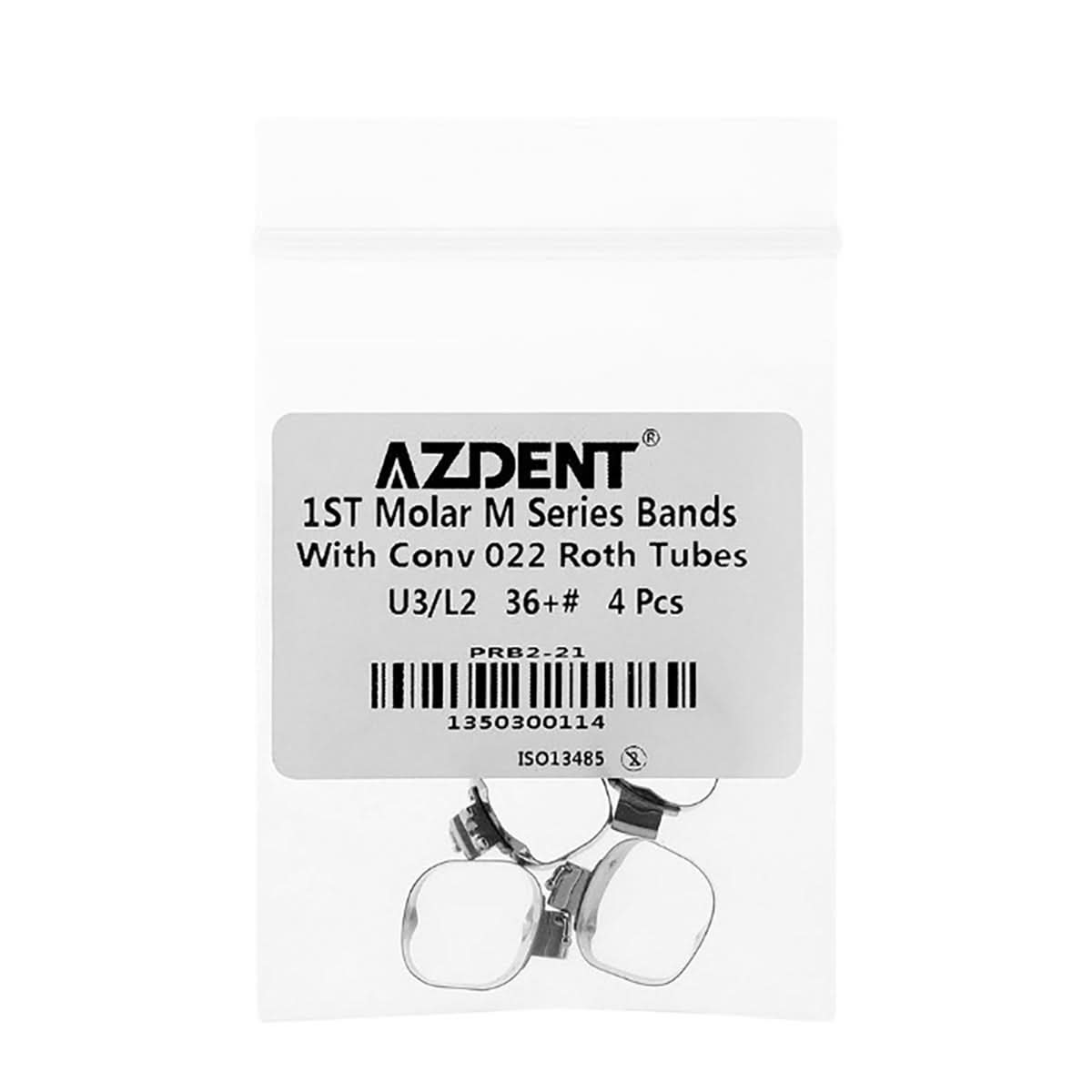 Orthodontic Buccal Tube Band 1st 35#-40+# Roth 0.022 U3/L2 4pcs/Kit - pairaydental.com