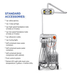 Portable Mobile Dental Cart with T6 LED Lamp & Integrated Compressor 4-Hole Built-in Woodpecker Scaler & Curing Light - pairaydental.com