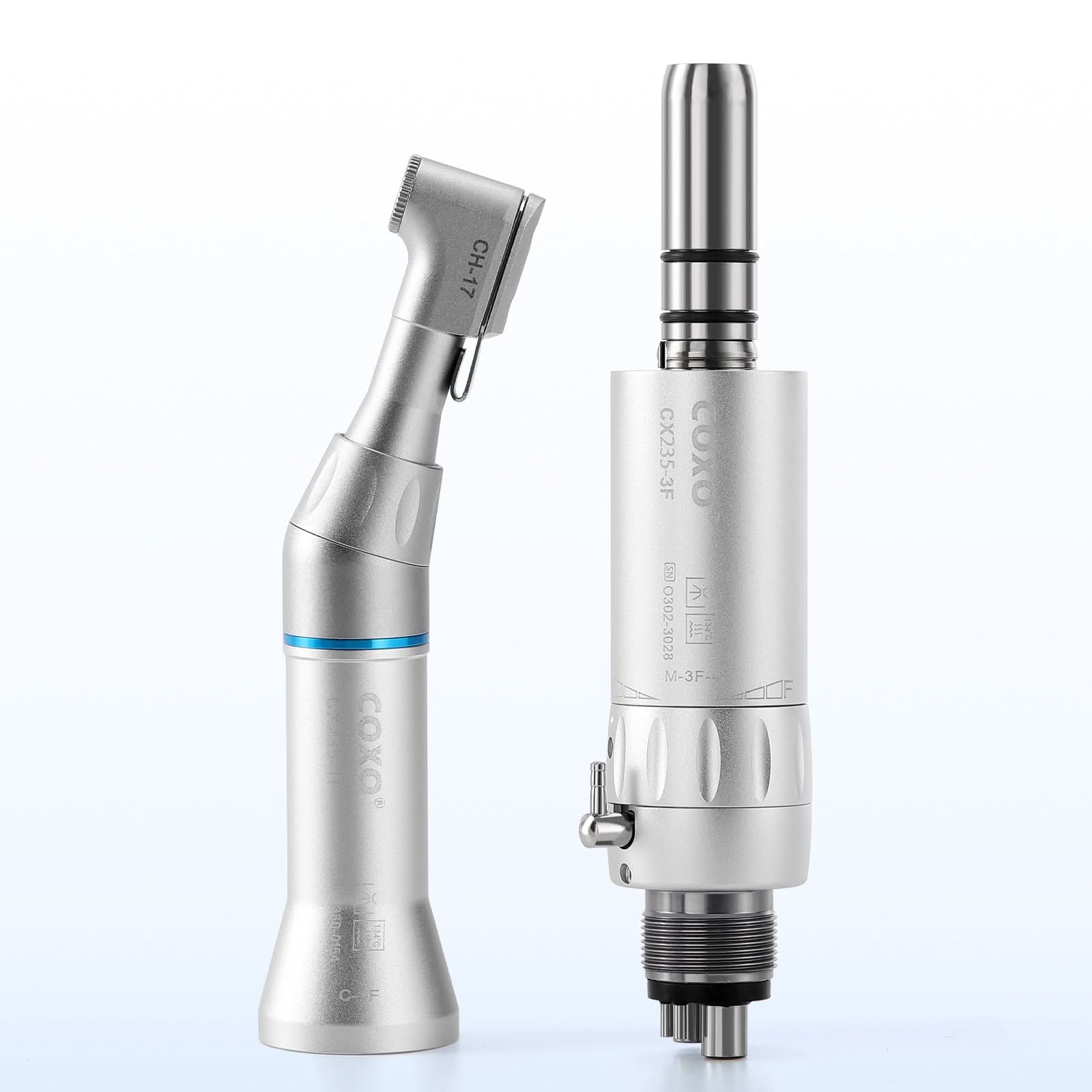 COXO 1:1 Dental Low Speed Handpiece External Contra Angle Air Motor 4 Hole - pairaydental.com