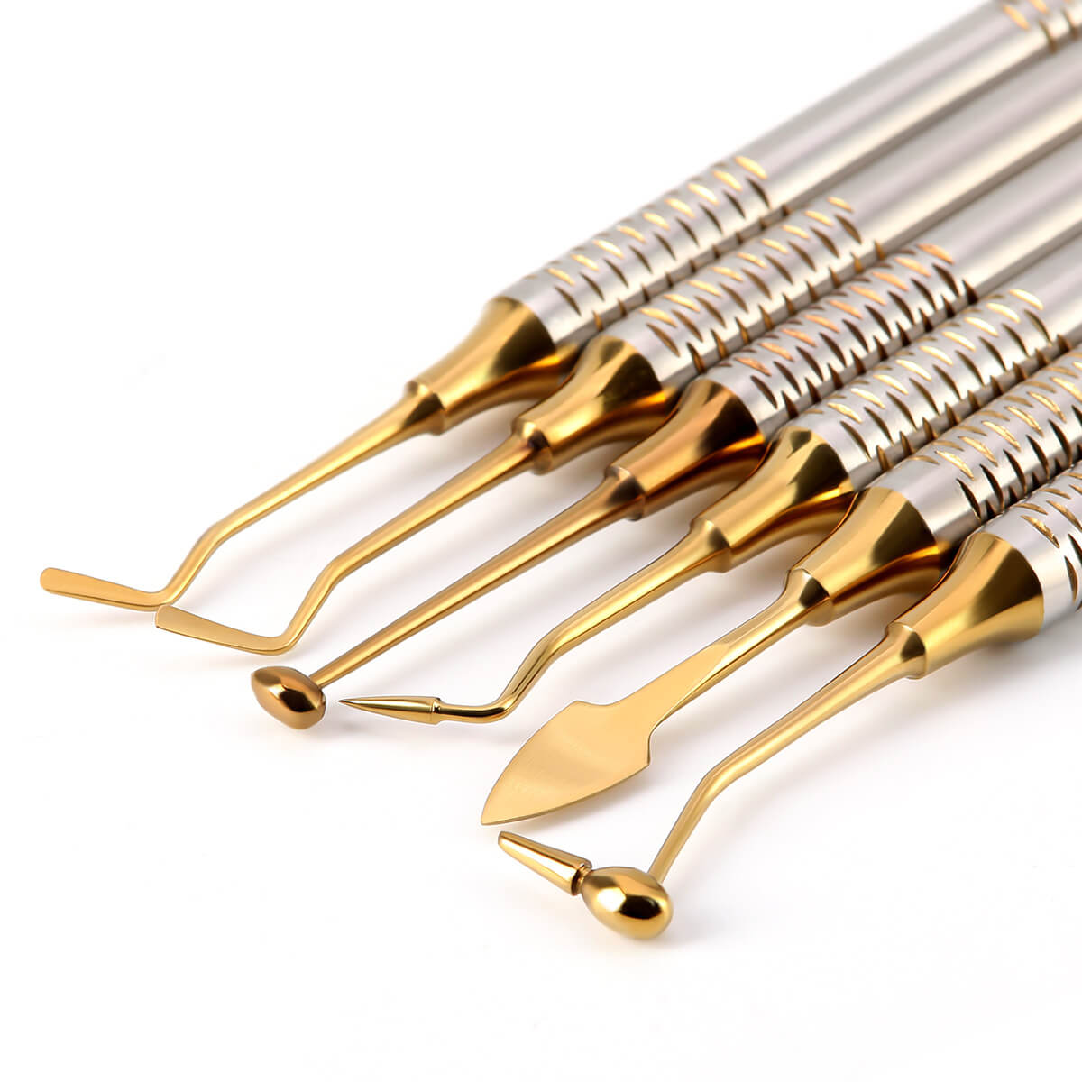 Dental Composite Resin Filling Spatula Tools Gold 6pcs/Kit - pairaydental.com