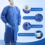 Disposable Lab Coat knee length wth 3 Pockets for Medical Dental Hospital Blue - pairaydental.com