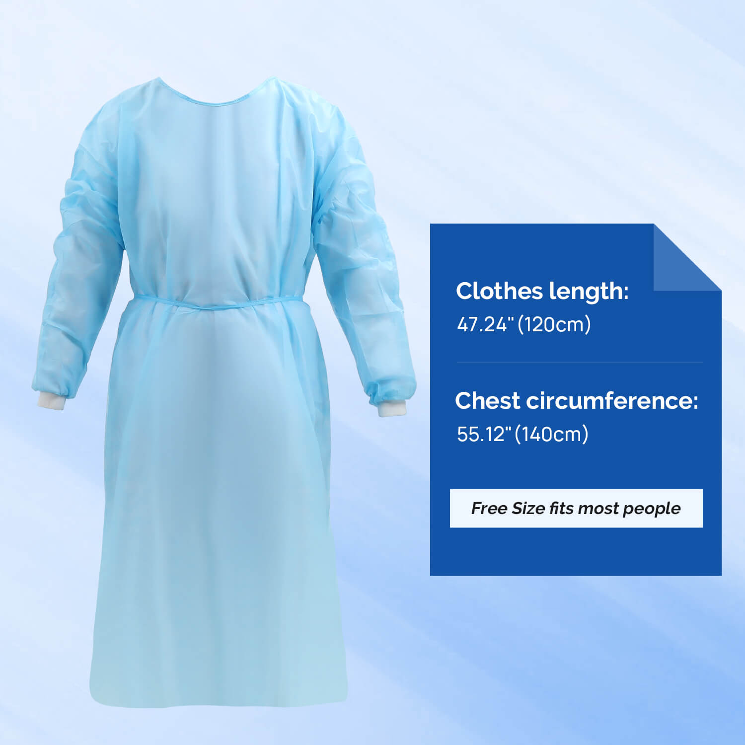 Disposable Isolation Gowns with Knitt Cuffs for Medical Dental Hospital Blue 10pcs/Pack - pairaydental.com