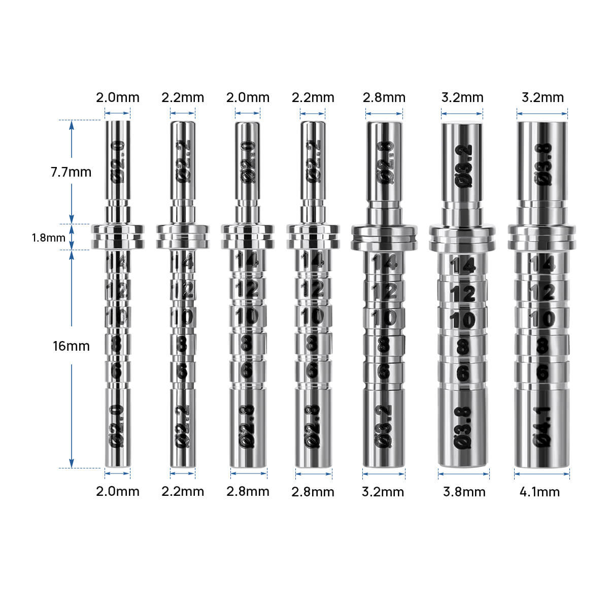 Stainless Steel Dental Implant Depth Gauge Pin Double Head 1pc/Pack - pairaydental.com