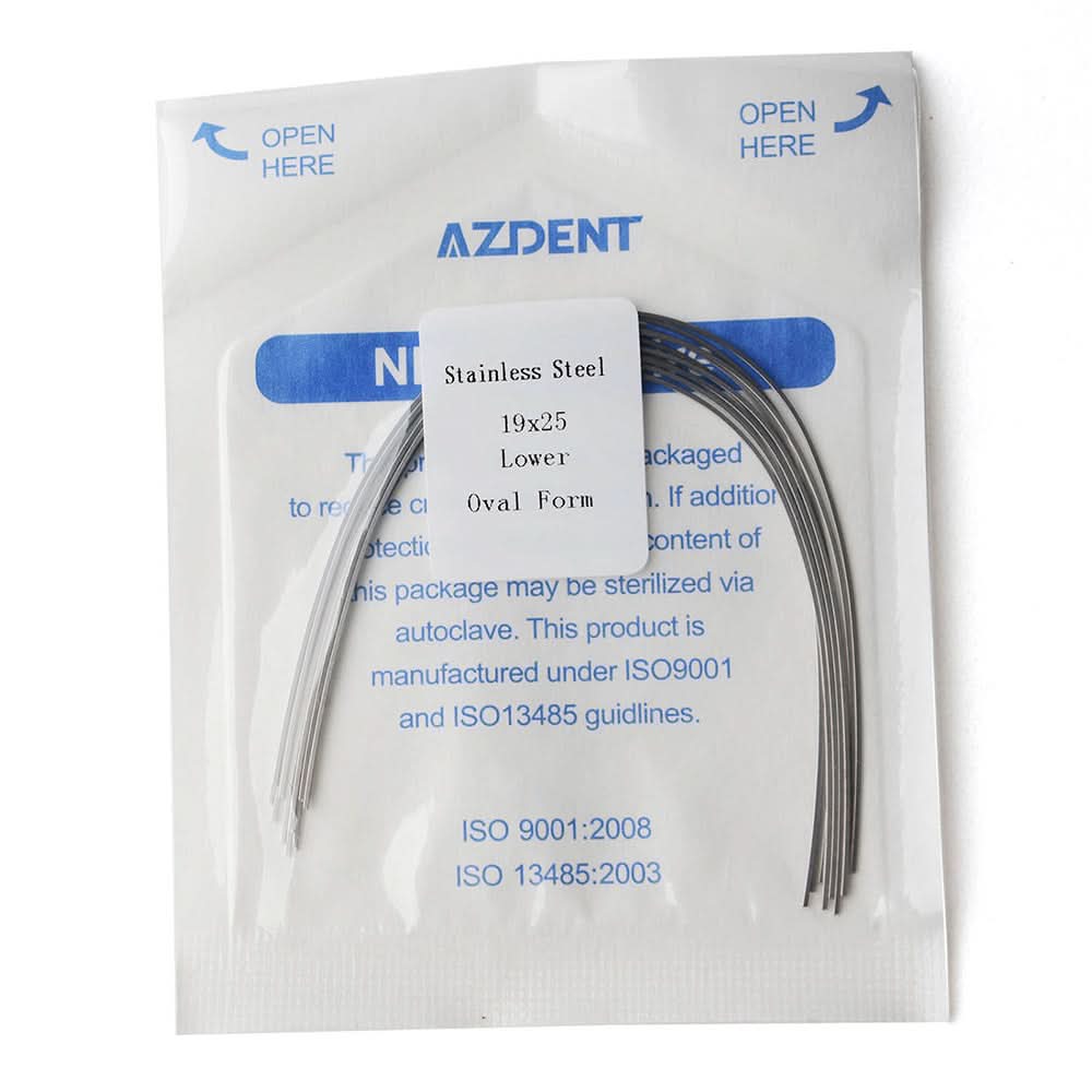 Orthodontic Archwire Stainless Steel Rectangular Oval 0.016-0.019 x 0.016-0.025 Upper/Lower 10pcs/Pack - pairaydental.com
