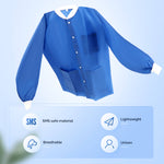 Disposable Lab Jacket with Knit Cuffs & Collar 3 Pocket SMS S/M/L - pairaydental.com
