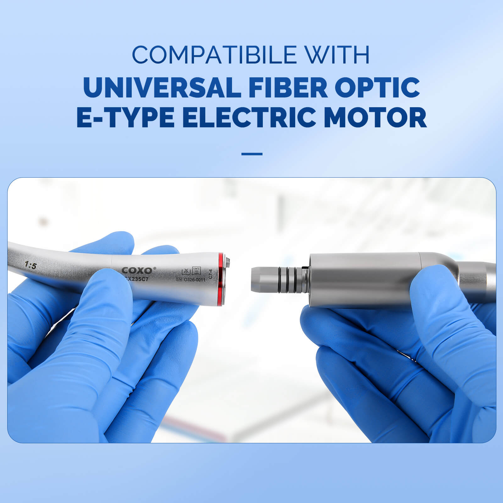 COXO CX235C7 1:5 Electric Fiber Optic Contra Angle Handpiece Mini Head Inner Channel #C7-4