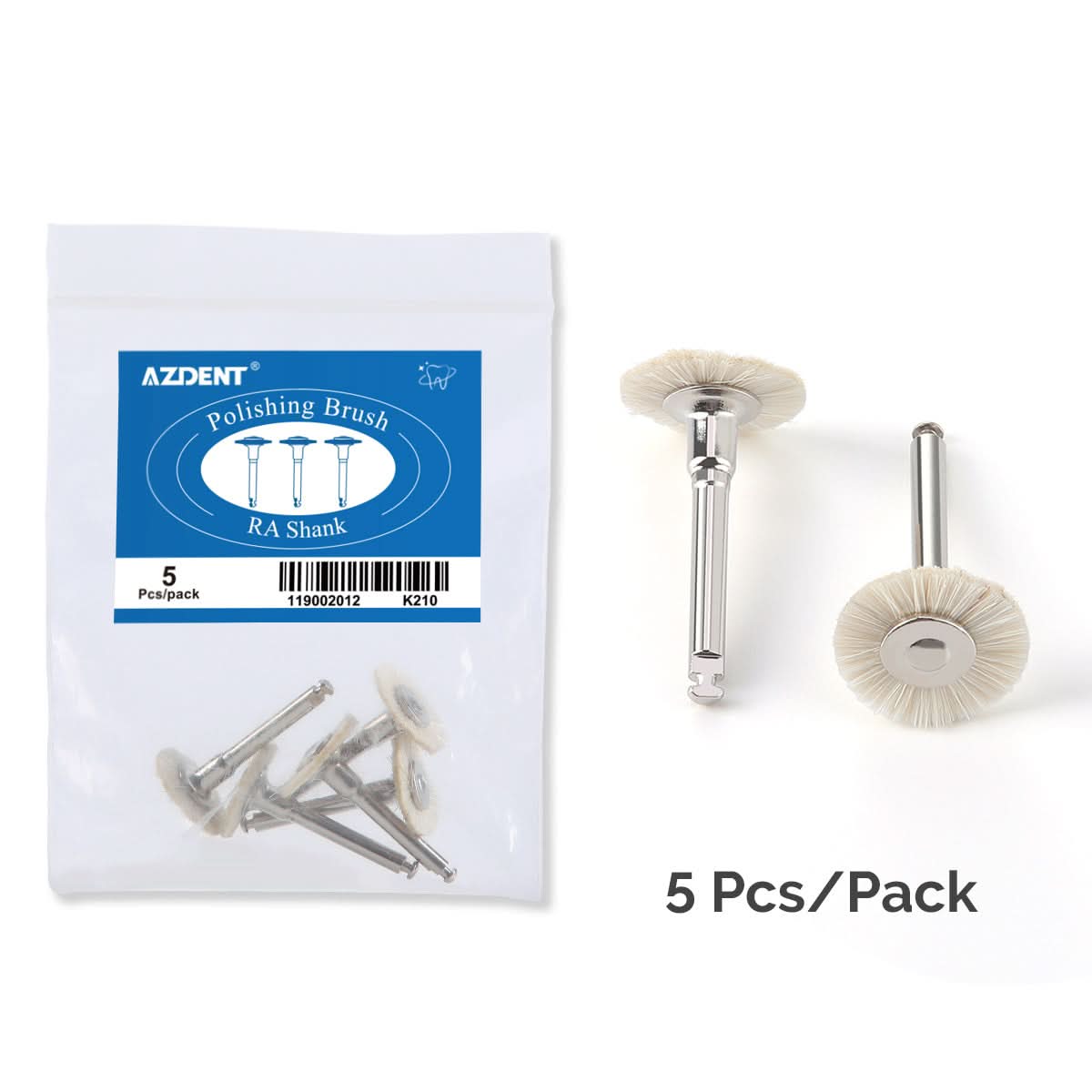 Dental Polishing Brush Wheel White Goat Hair/ Cotton/ Felt 5pcs/Pack - pairaydental.com
